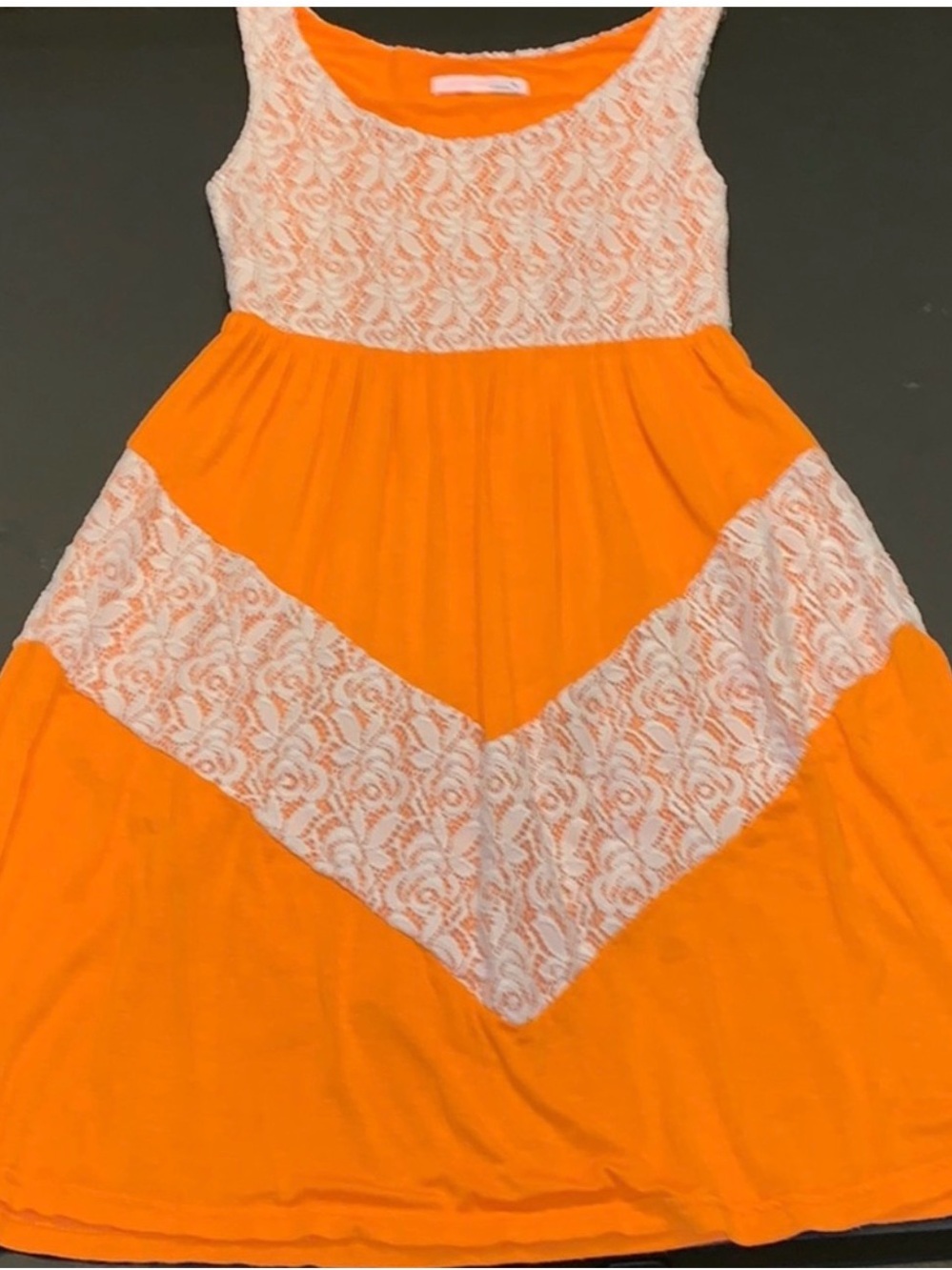 Women’s Orange Lace Accent Casual Sundress